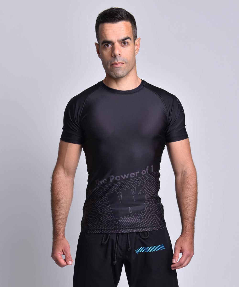 diagonal-front Diagonal Short Sleeve Rash Guard - Image 1